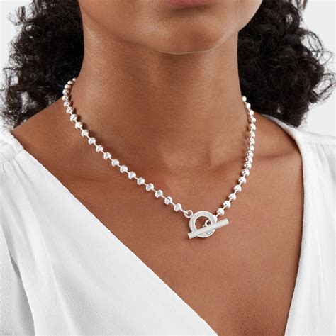 gucci interlocking necklace silver|gucci boule chain silver necklace.